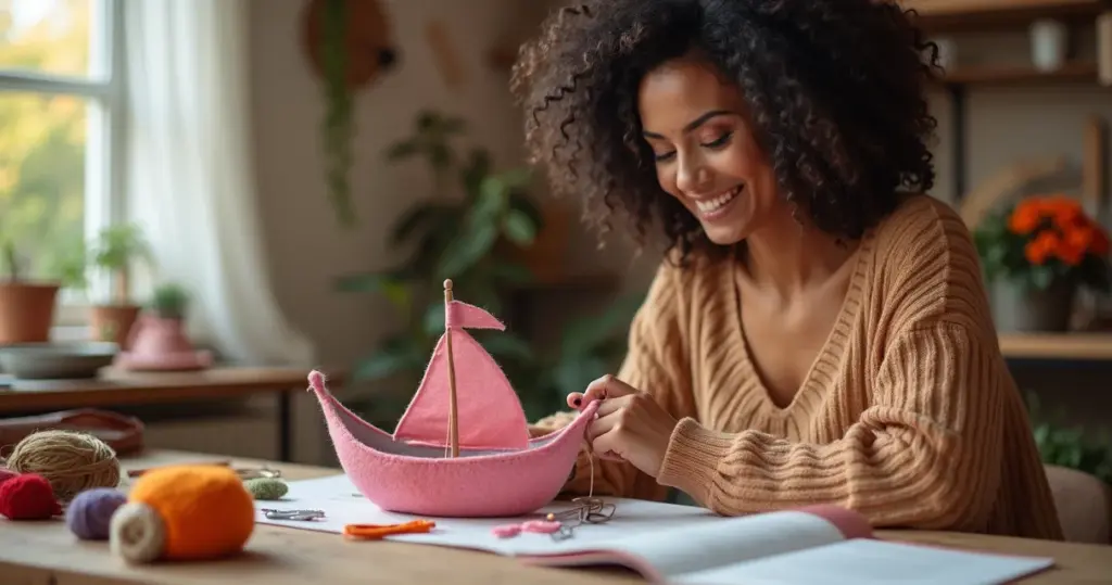 Barquinho em feltro passo a passo: do zero à peça encantadora em 3h