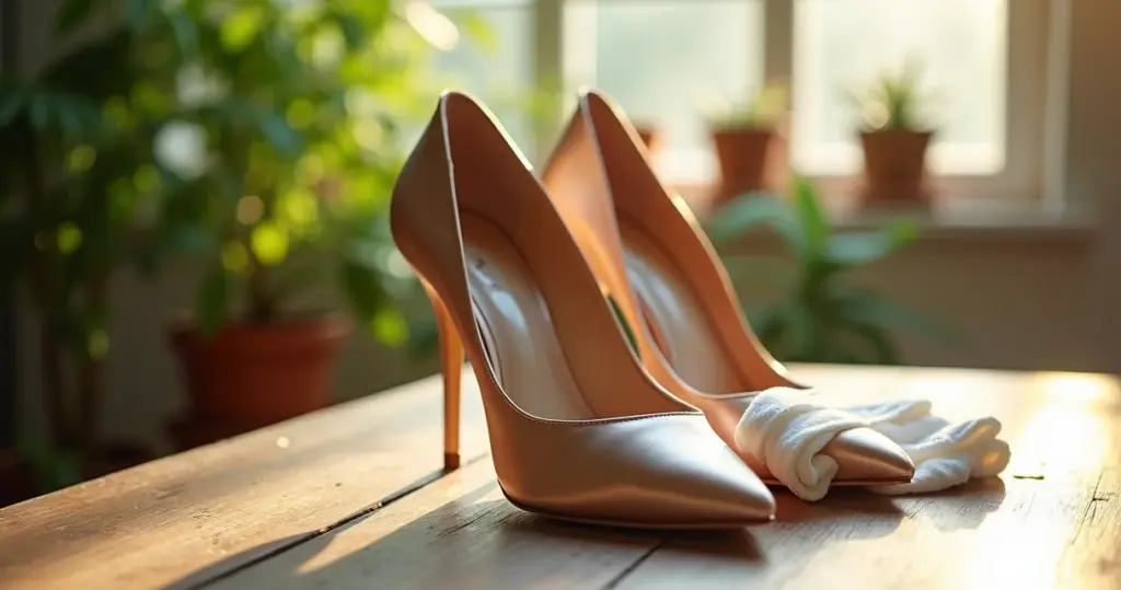 Como limpar sapatos de cetim delicados aps uma festa sem estragar o brilho