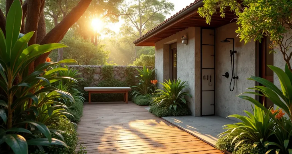 32 Ideias de Jardim com Chuveiro e Deck: Seu Refúgio Perfeito em 2026 32 Ideias de Jardim com Chuveiro e Deck: Seu Refúgio Perfeito em 2026