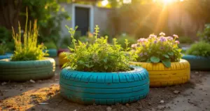 15 Ideias de Jardim com Pneus: Transforme Lixo em Decoração Barata