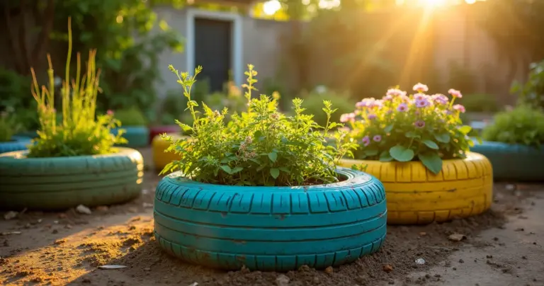 15 Ideias de Jardim com Pneus: Transforme Lixo em Decoração Barata