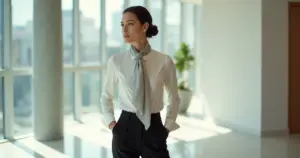 Qual a melhor forma de usar lenços para adicionar elegância ao look de trabalho?
