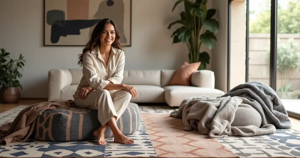 7 Ideias de Tapetes Geométricos para Sala que Transformam seu Ambiente 7 Ideias de Tapetes Geométricos para Sala que Transformam seu Ambiente