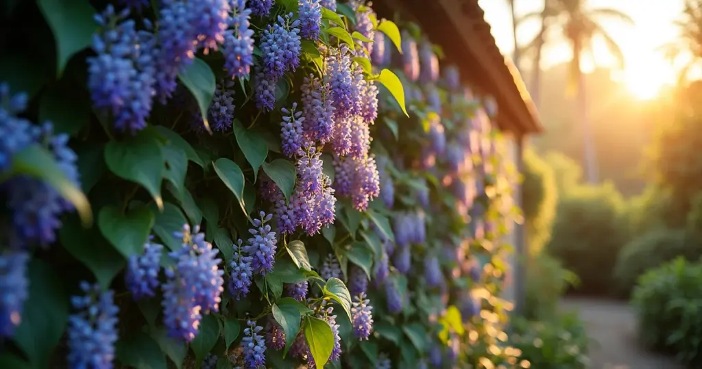 Trepadeira tumbergia: a planta que vira parede florida em 1 ano
