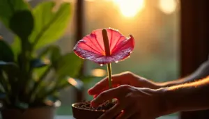 Antúrio rosa parou de florir? 3 ajustes que fazem brotar flores