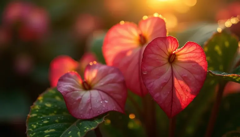 Begônia aconitifolia × Begonia coccinea: como cultivar esse híbrido fácil e lindo