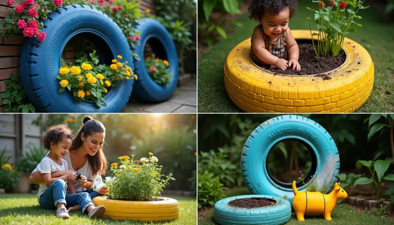 49 Ideias de Jardim com Pneus para Transformar seu Quintal em 2026